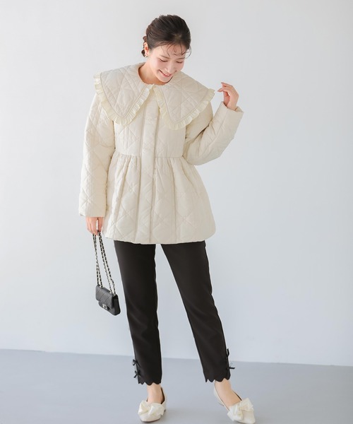 Fit more（フィットモア） コート アウター ビッグカラーキルティング