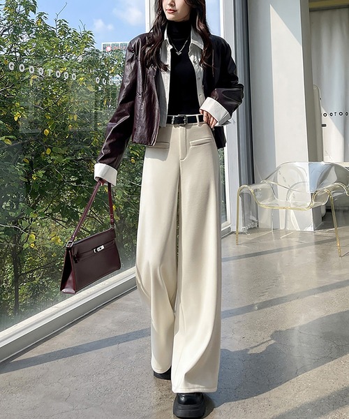 スラックス パンツ 裏起毛パンツ レディース : ZOZOTOWN Yahoo!店