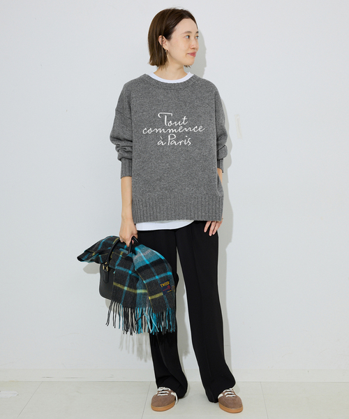 SLOBE IENA（スローブイエナ） ニット セーター 刺しゅうロゴニット