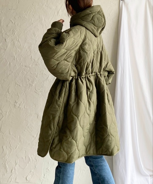 She's Closet ダウンコート ダウンジャケット フード付きミドル丈中綿