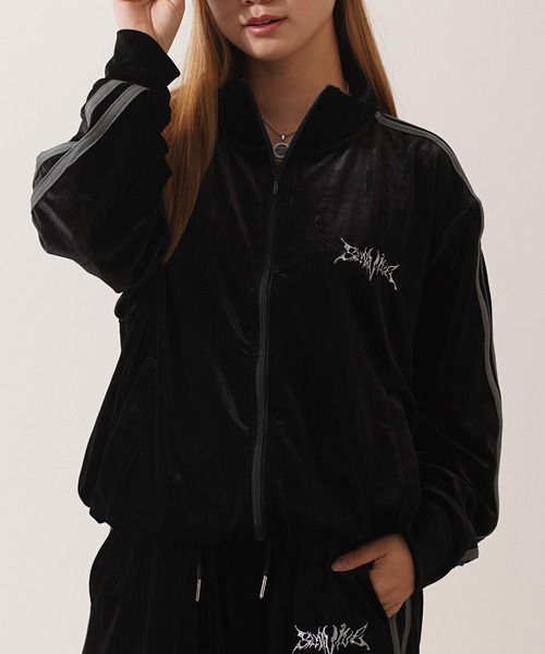 ジャージ 「セットアップ 対応」サイドライン ベロア トラック