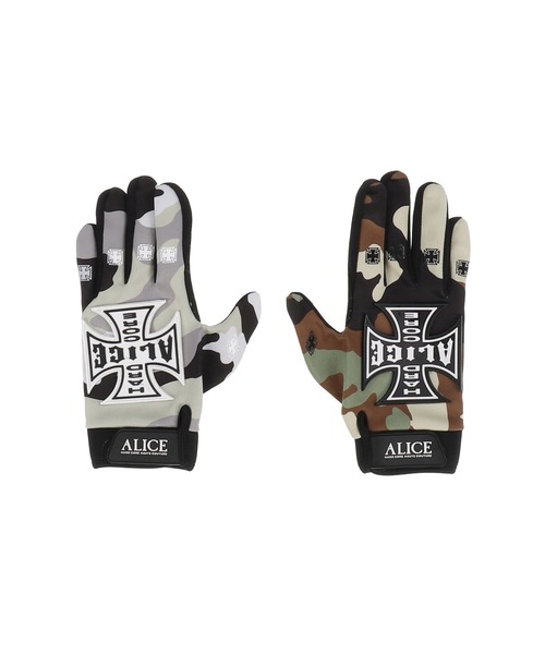 ALICE HOLLYWOOD 手袋 MOTO COUTURE CAMO GLOVES メンズ レディース