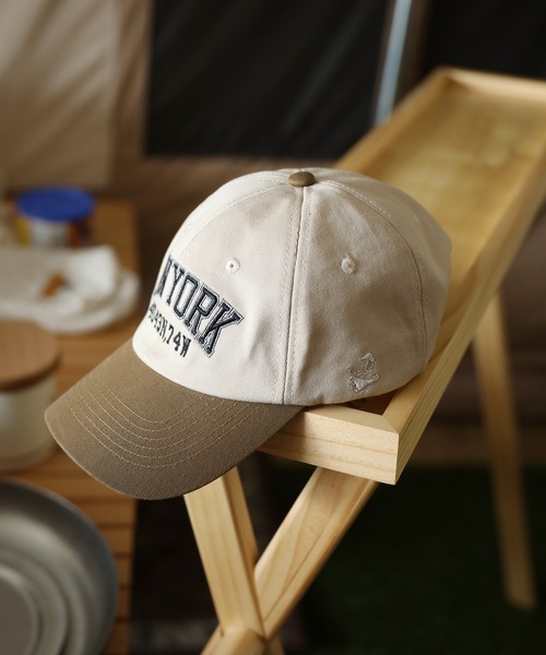 キャップ 帽子 HOOK -original-バイカラーアメカジ刺繍キャップ ハード