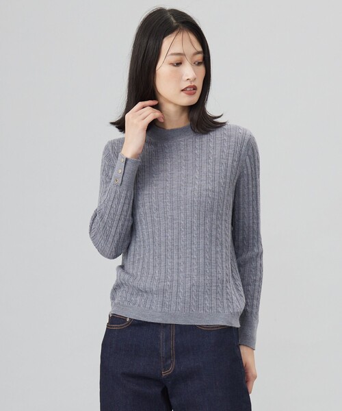 ニット セーター 「洗える」KNIT BASIC クルーネック レディース