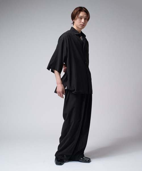 Lui's（ルイス） シャツ キュプラ混ワイド半袖シャツ メンズ