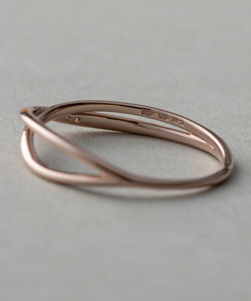 ete（エテ） 指輪 リング 「レイヤード」 K18MPG ダイヤモンド クロス