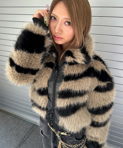 DAIYA（ダイヤ） ブルゾン アウター ゼブラ柄 ダブルジップ ファー