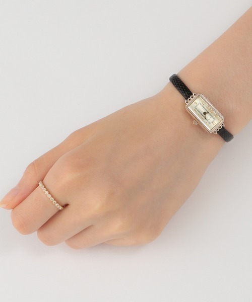 agete（アガット） 腕時計 スクエアフェイス革ベルトウォッチ