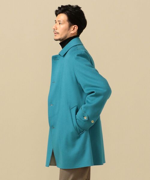 SHIPS（シップス） ステンカラーコート SD: ダブルフェイス ターコイズ