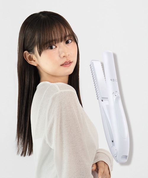 リーファ ポータブルホワイト ストレートヘアアイロン カバー付き