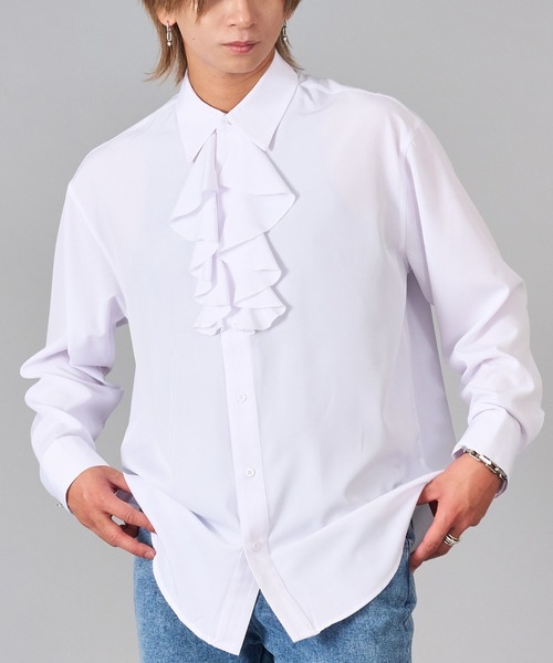 REGIEVO（レジエボ） シャツ 王子系フリルシャツ メンズ レディース