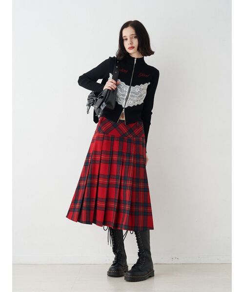 jouetie（ジュエティ） ニット セーター レースドッキングジップニット