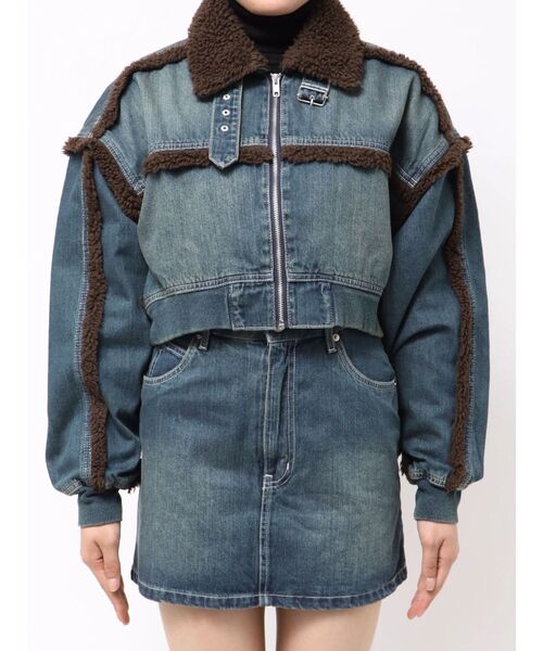 EVRIS（エヴリス） ブルゾン アウター デニムボアブルゾン