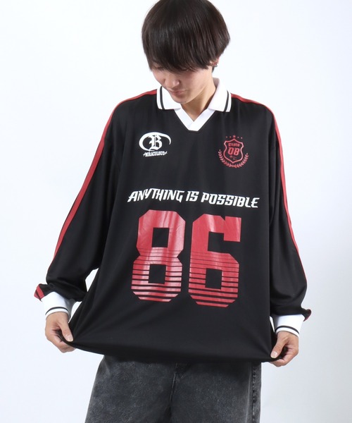 tシャツ サッカーユニフォームデザイン 長袖ロンT/フットボールTシャツ