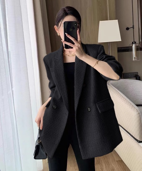 ジャケット テーラードジャケット 中綿 オーバーサイズ ダブル