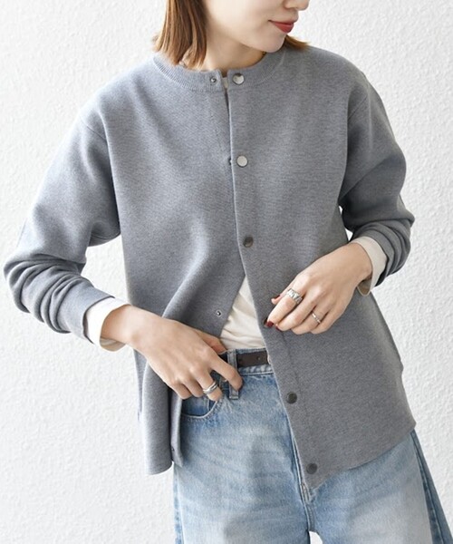 SHIPS any カーディガン any: 「手洗い可能」ミラノリブ クルーネック