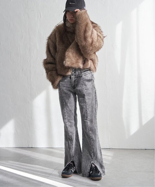 VENCE EXCHANGE ブルゾン アウター フェイクファーショート丈ダブル