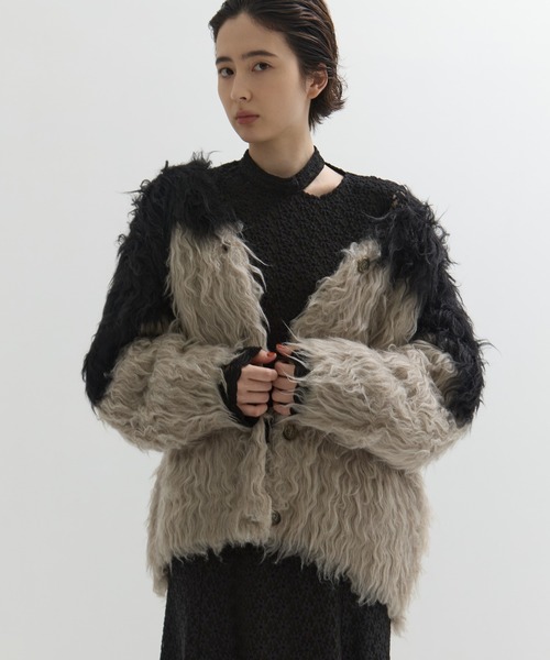CLANE（クラネ） カーディガン 「CLANE/クラネ」BI COLOR SHAGGY KNIT