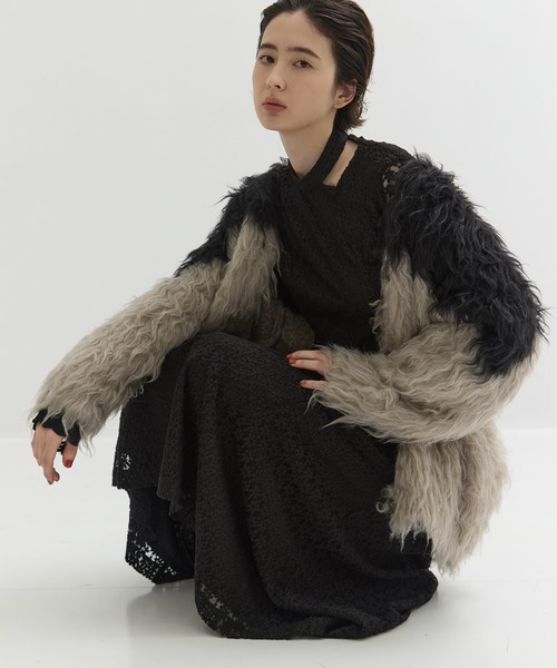 CLANE（クラネ） カーディガン 「CLANE/クラネ」BI COLOR SHAGGY KNIT