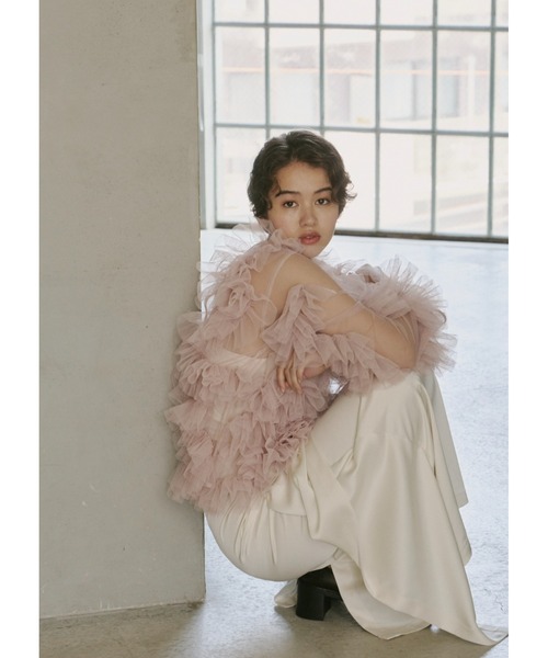 NOTRE emor（ノートルエモア） ブラウス シャツ tulle veil tops