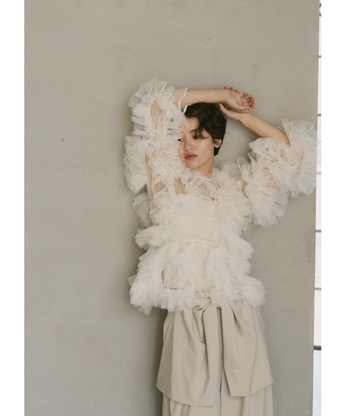 NOTRE emor（ノートルエモア） ブラウス シャツ tulle veil tops