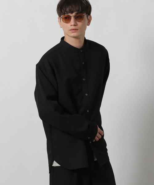 LAKOLE（ラコレ） シャツ 「セットアップ」STR/PEバンドカラーシャツ