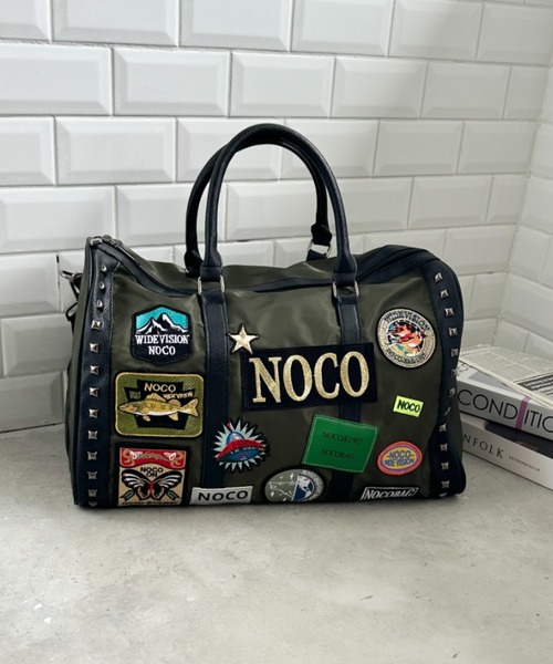 ボストンバッグ 「大容量」ワッペンスタッズデザインボストンバッグ