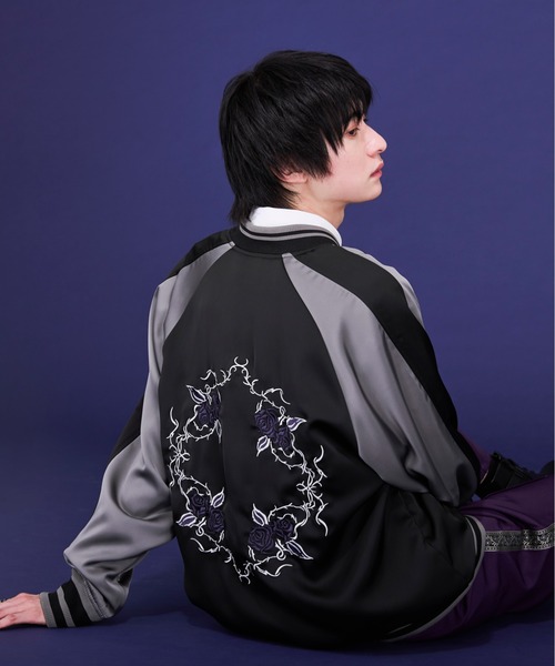 Ellno Loset（エルノロゼット） スカジャン 薔薇刺繍スカジャン メンズ