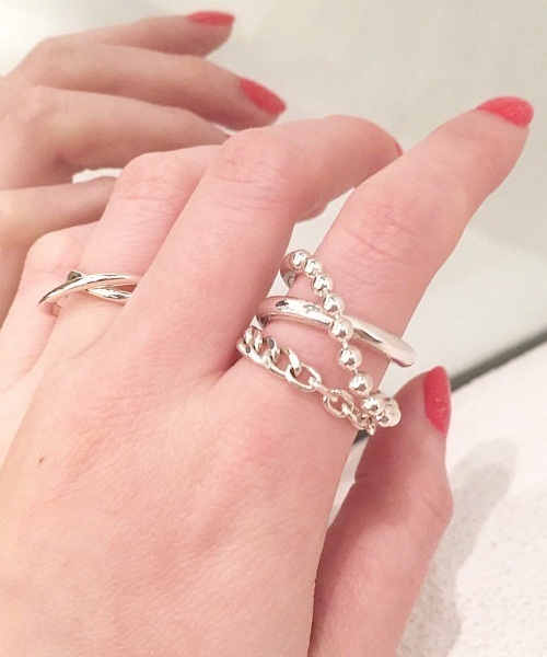 e.m.（イーエム） 指輪 リング SILVER925シンプルチェーンリング