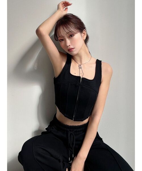 RESEXXY（リゼクシー） タンクトップ ノースリーブ センターZIP