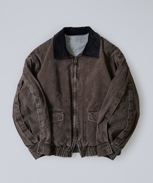 ブルゾン アウター Corduroy Collar Tucked Duck Jacket