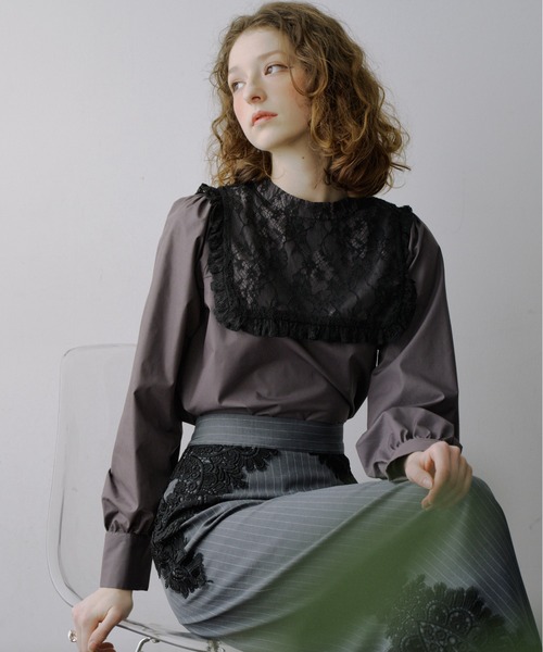 HEIREN ブラウス シャツ 「HEIREN」レースカラーブラウス レディース