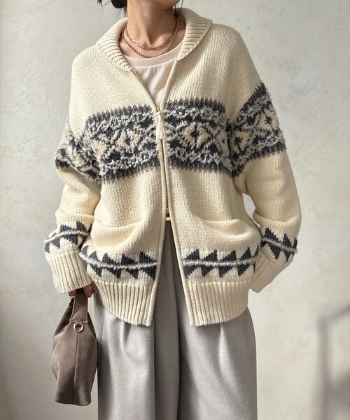 DouDou（ドゥドゥ） ニット セーター ノルディックジップカーディガン