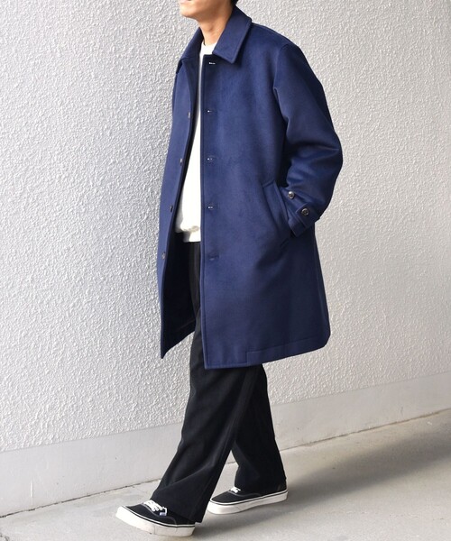 SHIPS any ステンカラーコート コート any: ウォーム メルトン ステン