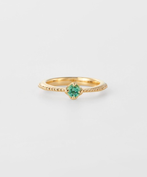 agete（アガット） 指輪 リング K10ベビーリング（エメラルド