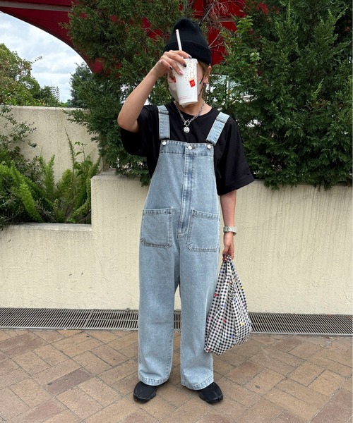 サロペット オーバーオール 「XSサイズあり」フロントジップデニム