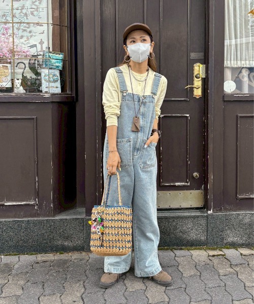 サロペット オーバーオール 「XSサイズあり」フロントジップデニム