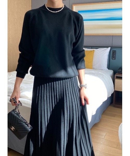 FAVORITO セットアップ ニットトップス＋プリーツスカートセットアップ