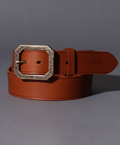 Levi's（リーバイス） ベルト 本革 八角バックル 40mm レザーベルト