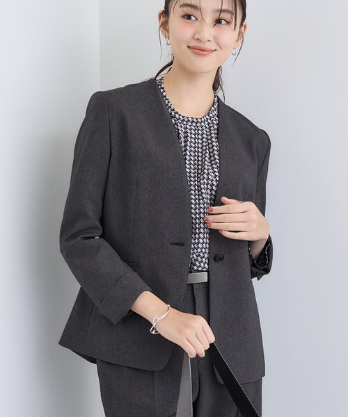 INDIVI（インディヴィ） スーツ 「洗える／通勤／スーツ」メランジ