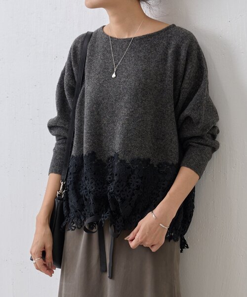 BEARDSLEY（ビアズリー） ニット セーター 裾レースニット レディース