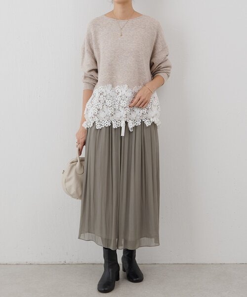 BEARDSLEY（ビアズリー） ニット セーター 裾レースニット レディース