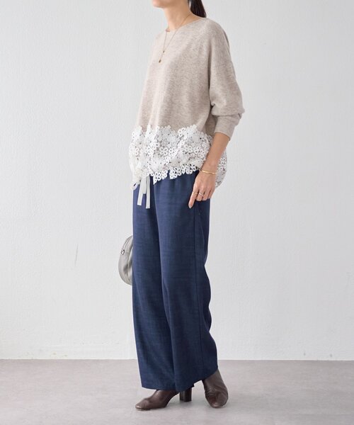 BEARDSLEY（ビアズリー） ニット セーター 裾レースニット レディース