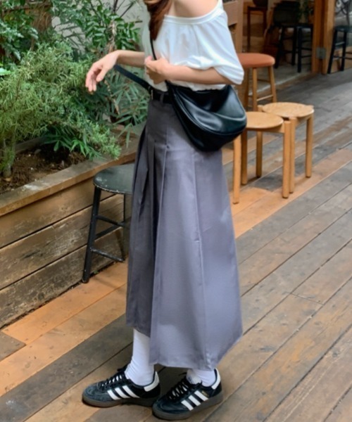 スカート 「ベルト付」タックプリーツロングスカート : ZOZOTOWN Yahoo