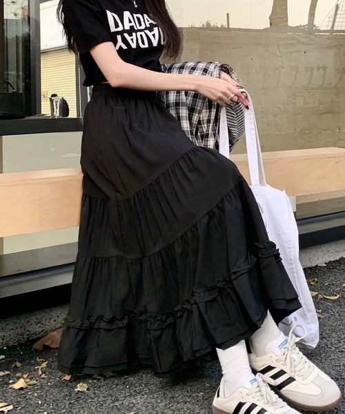 shopnikoniko（ショップにこにこ） スカート ロングスカート フリル