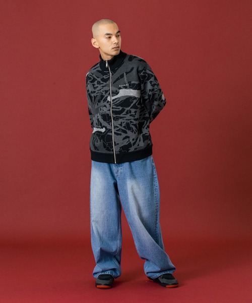 XLARGE（エクストラ ラージ） セーター ニット GEOMETRIC ZIP UP KNIT
