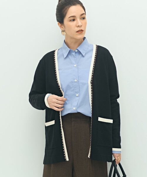 NOLLEY'S（ノーリーズ） カーディガン チェーンブレード長めVネック