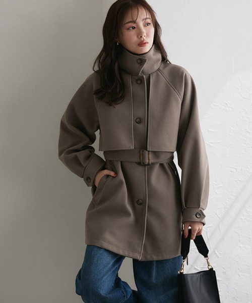 Pierrot（ピエロ） ダウンコート ダウンジャケット 2WAYカラーミドル