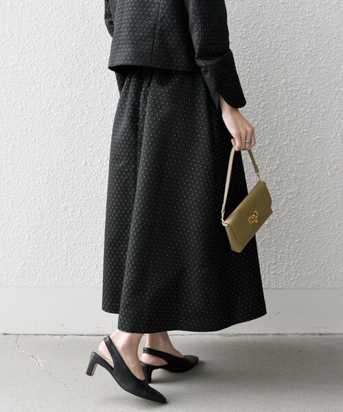 SHIPS any スカート any:「手洗い可能」フラワー ジャカード タック