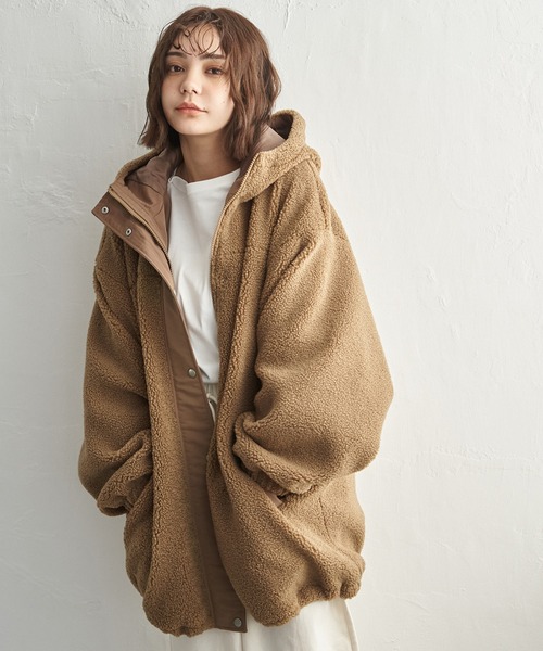 notch. ブルゾン アウター ボアビッグフードブルゾン レディース